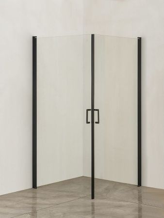 Душевой уголок Orange E04-090TB 90х90 стекло прозрачное профиль черный без поддона
