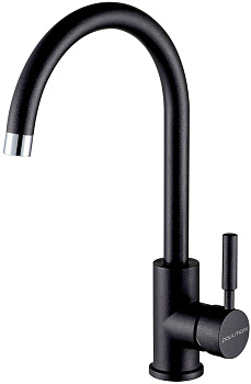 Смеситель для кухни Paulmark HOLSTEIN Ho212063-418 на раковину черный металлик без термостата