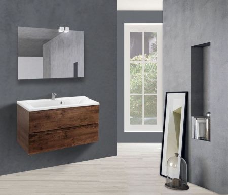 Тумба под раковину Vincea Mia VMC-2MA900RW 90х50 подвесная цвет коричневый