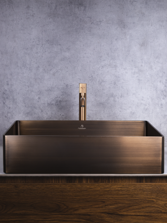 Раковина из нержавеющей стали AltroBagno Solido AltroBagnoSolido001024BrAn 60х40 накладная цвет бронза