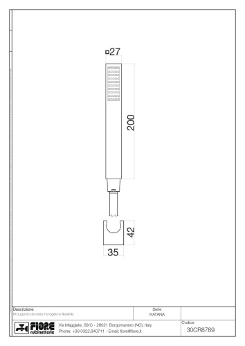 Душевой гарнитур Fiore Kube 30CR8789 цвет хром - фото 2 Душевой гарнитур Fiore Kube 30CR8789 цвет хром - фото 2
