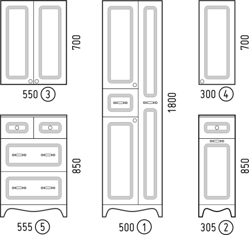Комод Corozo Классика SD-00000336 31х31х85 напольный цвет белый - фото 2 Комод Corozo Классика SD-00000336 31х31х85 напольный цвет белый - фото 2