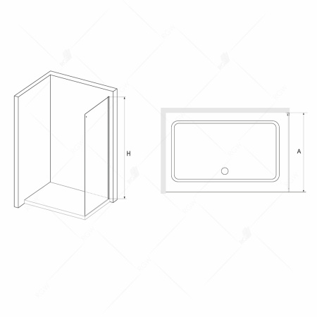 Боковая стенка RGW 03221509-11 90х200 стекло прозрачное профиль хром глянцевый