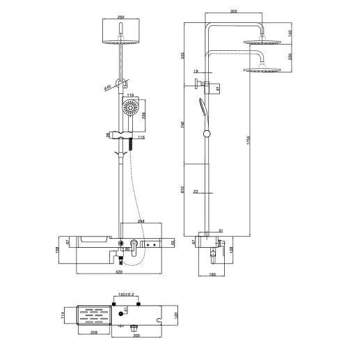 Душевая стойка LeMark Tropic LM7007C настенная - фото 3