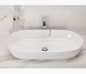 Раковина из санфаянса Hatria HAPPY HOUR Y8AL01 75х38 накладная цвет белый