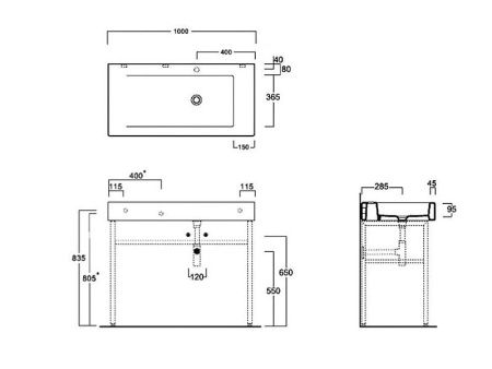 Раковина из сантехнического фаянса Simas FZ 12 bia 100х50 подвесная цвет белый