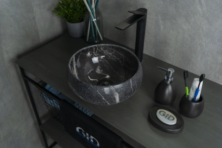 Раковина керамическая Gid Esfera 54432 30х30 накладная цвет многоцветный без отверстий под смеситель