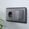 Розетка с заземлением Werkel Графит рифленый 4690389158629