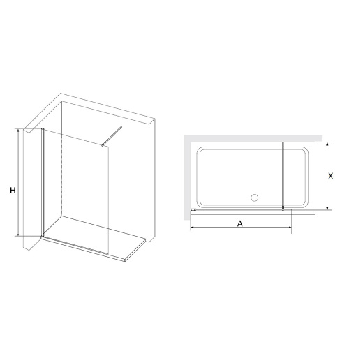 Душевая перегородка RGW Walk In 02101009-16 90х195 стекло прозрачное профиль золото глянцевое - фото 2 Душевая перегородка RGW Walk In 02101009-16 90х195 стекло прозрачное профиль золото глянцевое - фото 2