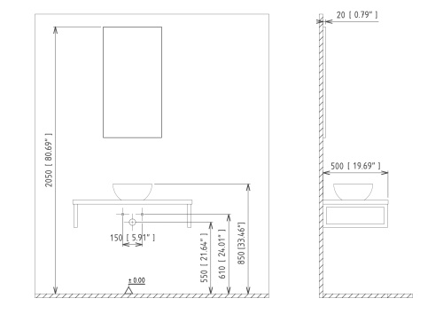 Консоль под раковину Orka Kestel 3001039 92х50х21 подвесная цвет коричневый/черный - фото 4 Консоль под раковину Orka Kestel 3001039 92х50х21 подвесная цвет коричневый/черный - фото 4