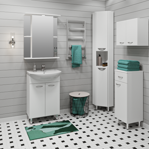 Тумба под раковину Runo Уют 00000000067 60х30 напольная цвет белый - фото 3