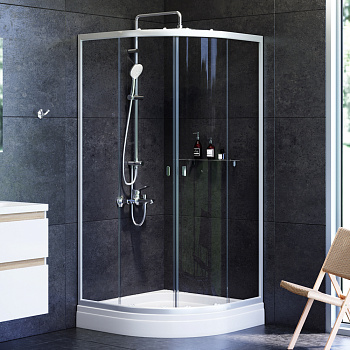 Душевой уголок Am.Pm X-Joy W88E-205-090MT64 90х90 стекло прозрачное профиль хром глянцевый с поддоном