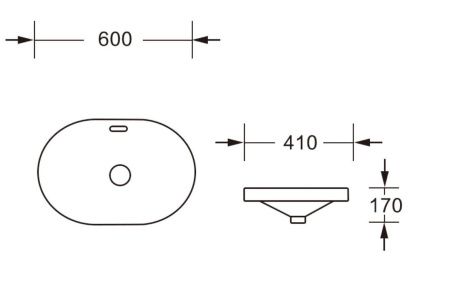 Раковина из сантехнического фарфора Cerutti SPA CR018 60х40 накладная цвет белый без отверстий под смеситель