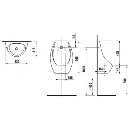 Писсуар подвесной Roca Access Z.RU93.1.018.1 белый