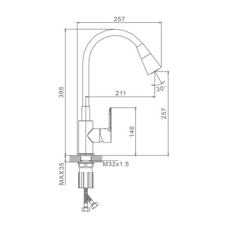 Смеситель для кухни Splenka S06 S06.43.09 на мойку серый