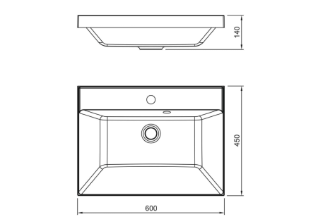 Раковина из искусственного камня СанТа Астория60 60х50 накладная цвет белый