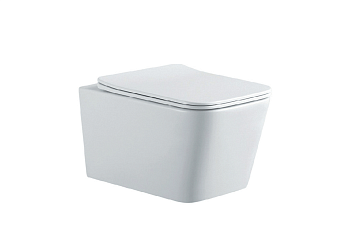 Унитаз подвесной Aquatek ЛИБРА NEW AQ0530N-00 белый с сиденьем микролифт безободковый каскадный смыв