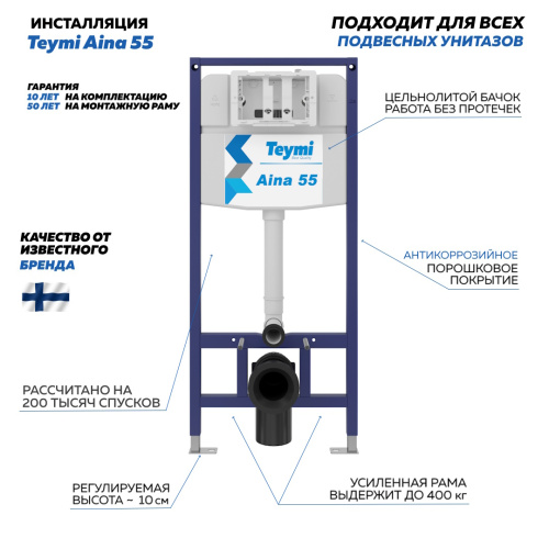 Инсталляция для унитаза Teymi Aina T70035 - фото 2