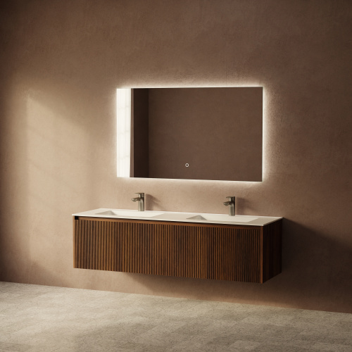 Тумба с раковиной ArtDecco Camilla (Камилла) ACM15W22D200 150x45x40 подвесная цвет черный орех - фото 2