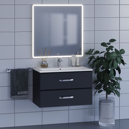 Тумба с раковиной Uperwood Foster 291020536 80х50 цвет черный