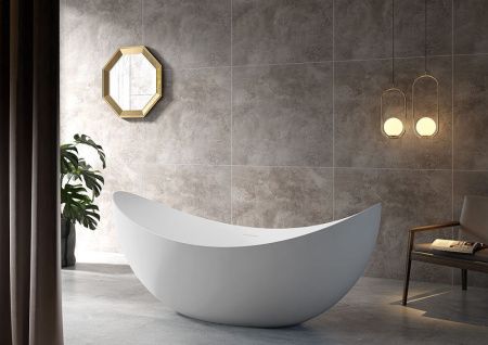 Ванна акриловая Abber AB9333 180х80 отдельностоящая овальная с каркасом