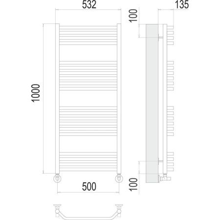 Полотенцесушитель водяной Terminus 4670078529541 55х100 хром
