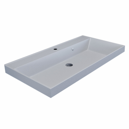 Раковина из искусственного камня Uperwood Classic Quartz 291030009 90х45 полувстраиваемая цвет белый - фото 4