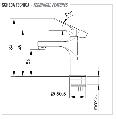 Смеситель Remer Class Line L12 на раковину хром - фото 2