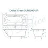 Ванна чугунная Delice Grace DLR230643R 170х70 пристенная прямоугольная без ножек с отверстиями под ручки