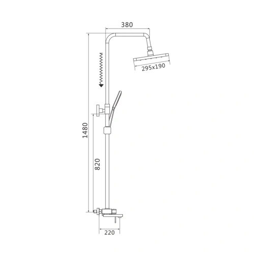 Душевая стойка Shevanik S8236 настенная цвет хром - фото 3