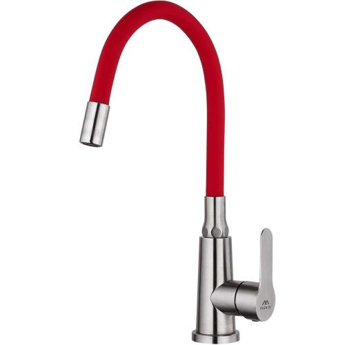 Смеситель для кухни Fashun A54301-10 на мойку сатин/красный - фото 2