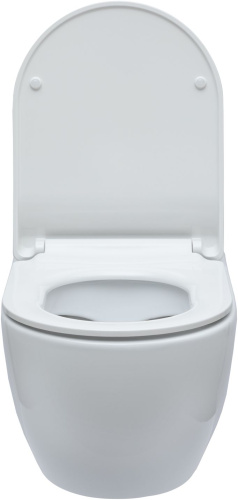 Чаша унитаза подвесная Logan L5W CITY 019100-w-01 цвет белый без сиденья безободковая каскадный смыв - фото 5