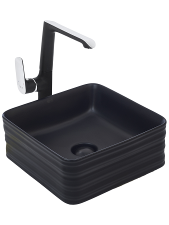Раковина из санфаянса WeltWasser WW SK 10000005793 40х40 подвесная цвет черный матовый без отверстий под смеситель