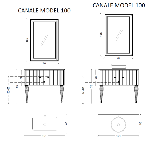 Тумба под раковину Armadi Art Vallessi Avantgarde 843-100-WCR 100х46х38 напольная цвет белый - фото 2