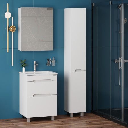 Шкаф-пенал Onika Айленд 403081 30х190 напольный цвет белый