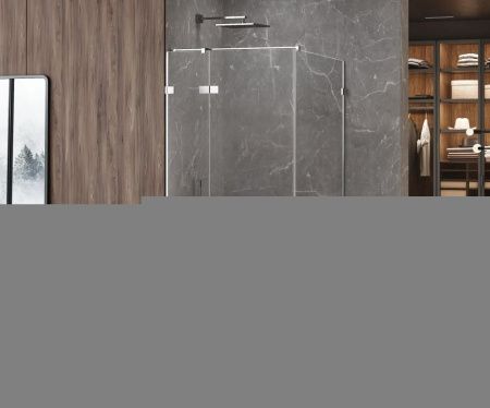Душевой уголок New Trendy AVEXA Chrome EXK-1459 90х80 стекло прозрачное профиль хром без поддона