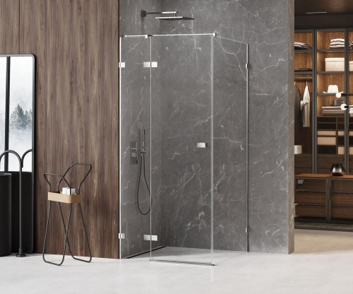 Душевой уголок New Trendy AVEXA Chrome EXK-1461 80х100 стекло прозрачное профиль хром глянцевый - фото 2
