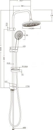 Душевая стойка Stworki Стокгольм HFSG97000 настенная цвет хром