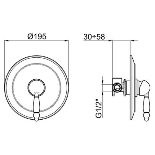 Смеситель для ванны и душа Webert Dorian DO880101065 встраиваемый в стену бронза - фото 3