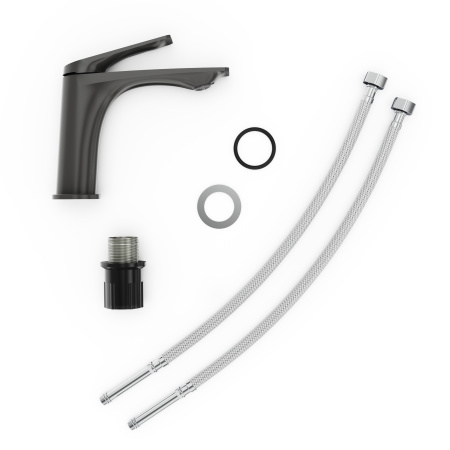 Смеситель Tokito MITSUISHI TOK-MIT-1011GM на раковину вороненая сталь