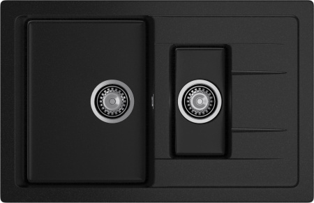Кухонная мойка Granfest Quadro Q-775KL черный 77х50 цвет черный поверхность матовая