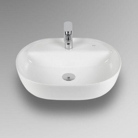 Раковина из сантехнического фарфора Bond Oval S01-500 50х40 накладная цвет белый 1 отверстие под смеситель