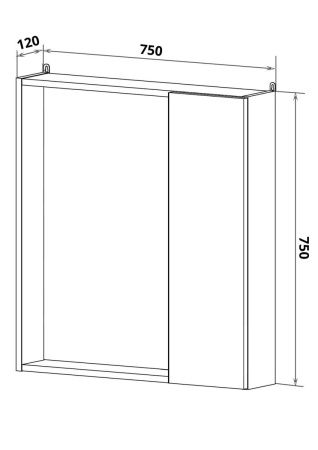 Зеркало-шкаф Runo Манхэттен 00-00001017 80х80 подвесной цвет серый/белый
