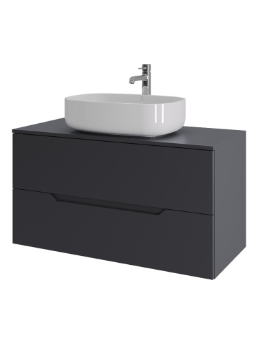 Тумба с раковиной Orange Line Li-100TugMDF+B07-540W 101х46х69 цвет серый - фото 2