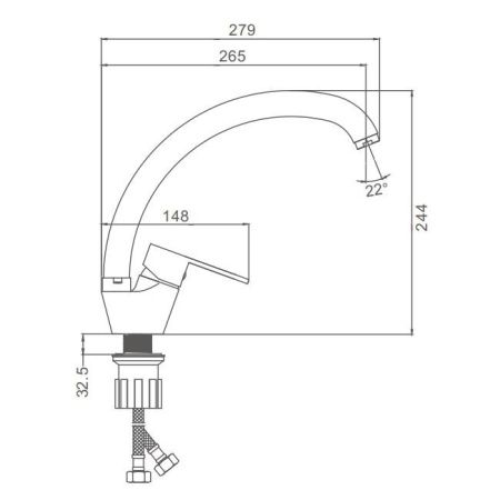 Смеситель для кухни ProHanss P64.41 на мойку хром