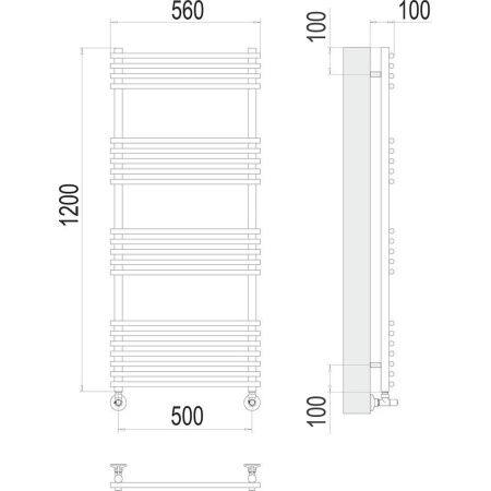 Полотенцесушитель водяной Terminus 4670078530561 55х120 хром