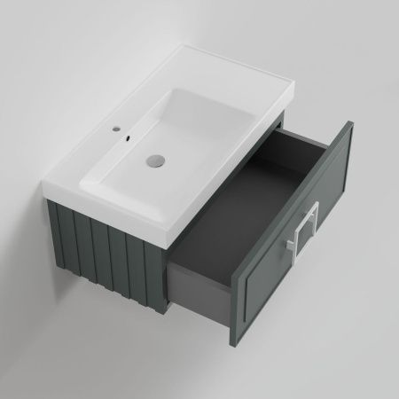 Тумба с раковиной La Fenice CUBO NFNC-01-CUB-G-90-2-90L 90х50 подвесная цвет серый