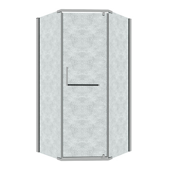 Душевой уголок Grossman Pragma 302.K33.03.1010.10.02 100х100 стекло текстурное профиль хром глянцевый без поддона