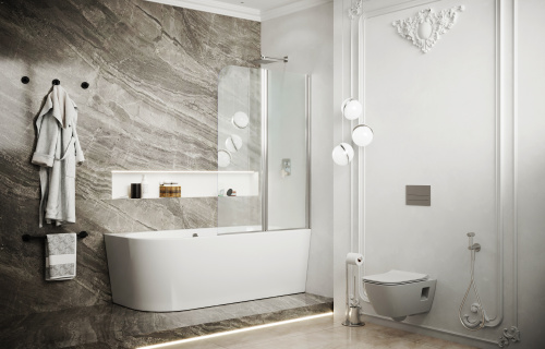 Душевая шторка Ambassador Bath Screens 16041119 100х140 стекло прозрачное 5 мм