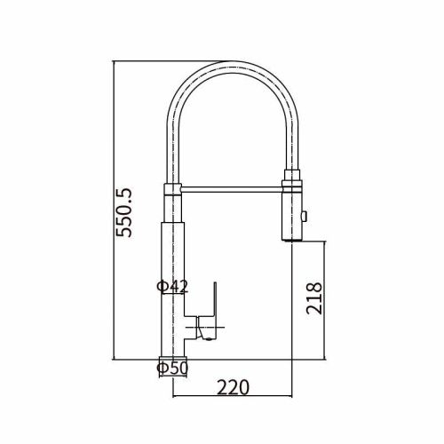 Смеситель для кухни Fashun A54102-12 на мойку серый/сатин - фото 3